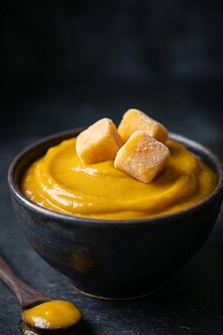 Golden mango cubes